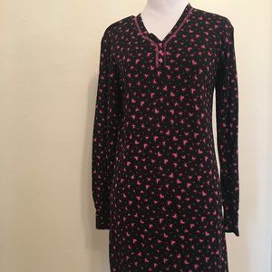 Nightgown Cotton Black pink hearts valentine. .